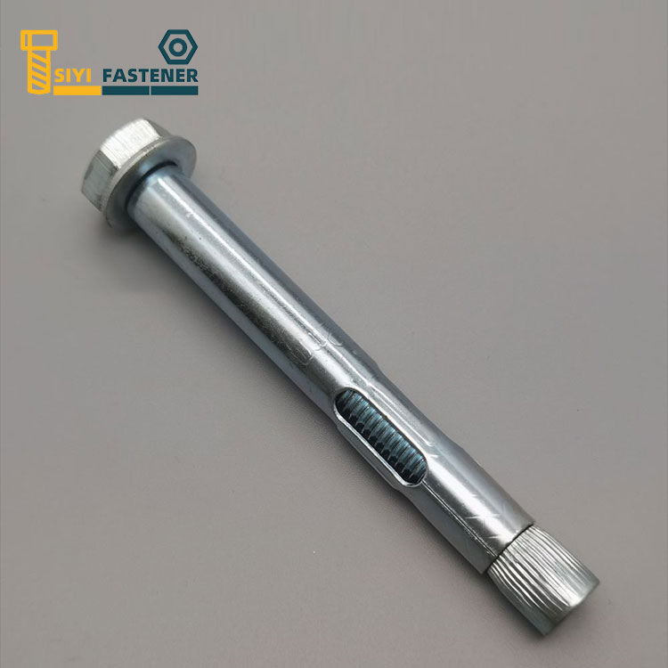 Anclaje de acero al carbono Bulewhite galvanizado con manguito con perno hexagonal y tuerca cónica