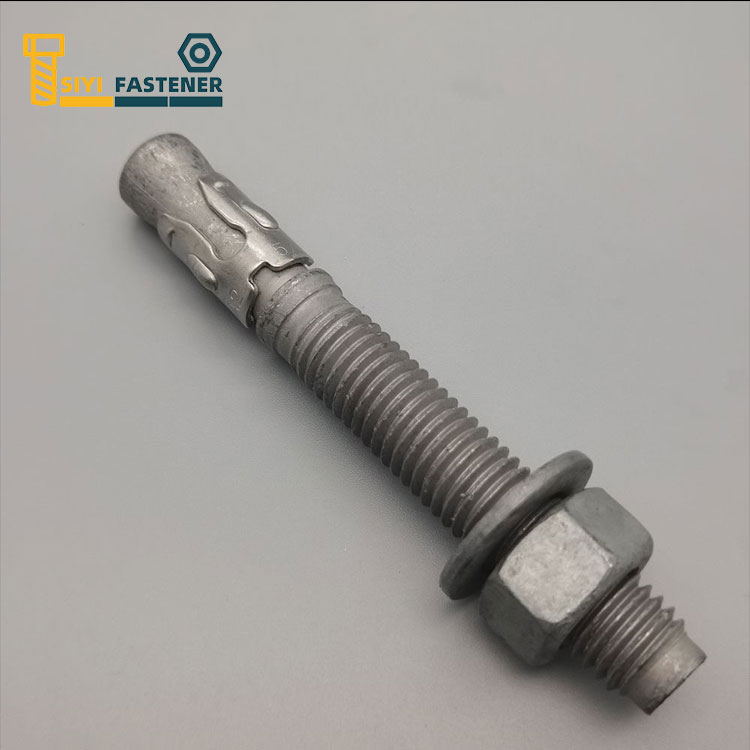 Anclaje de cuña HDG galvanizado por inmersión en caliente de acero al carbono con clip de acero inoxidable