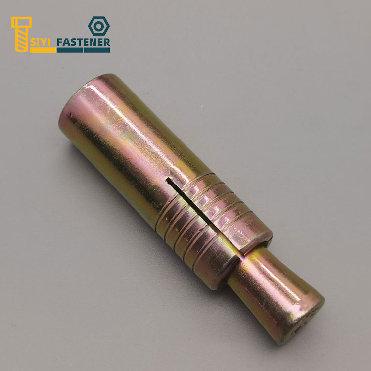 Ancla de corte chapada en zinc amarillo de acero al carbono con anillo