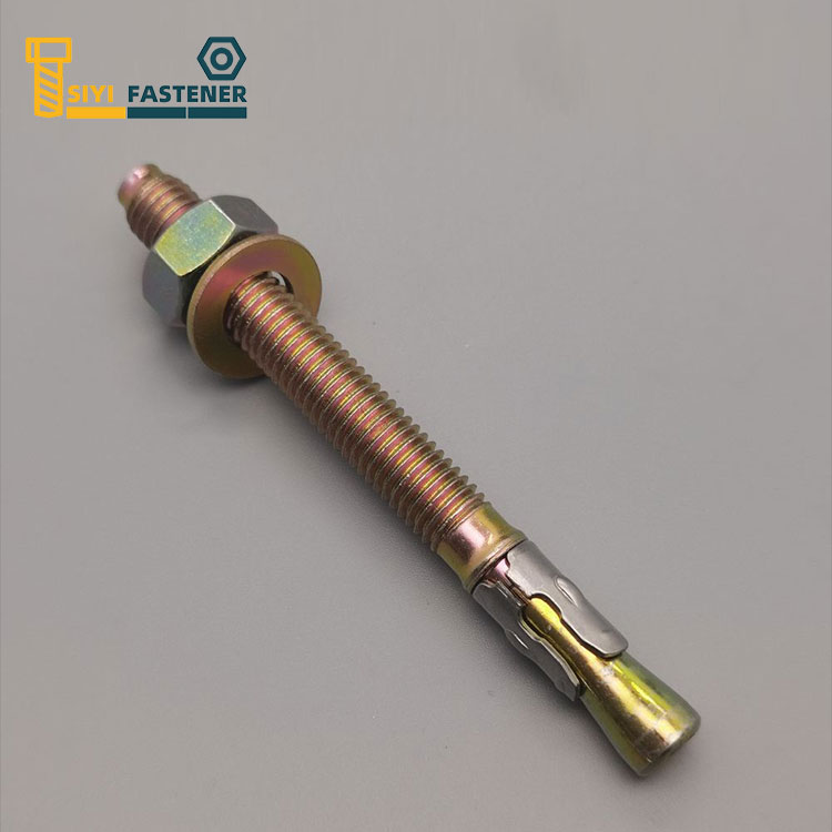 Anclaje de cuña galvanizado de acero al carbono con clip de acero inoxidable