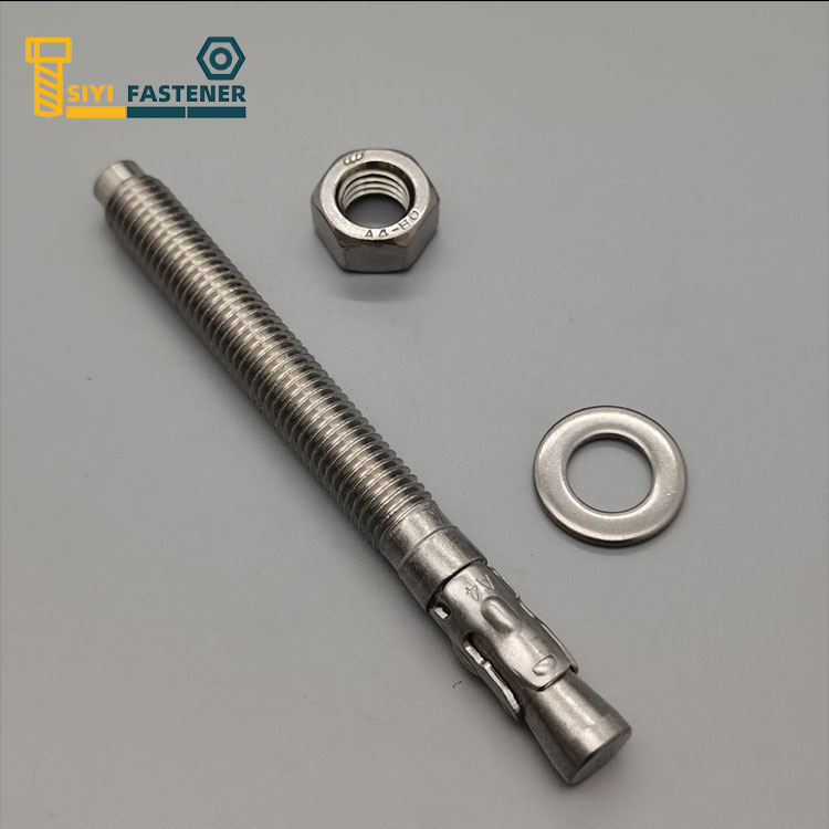 Anclaje de cuña de acero inoxidable 316 con tuerca y arandela