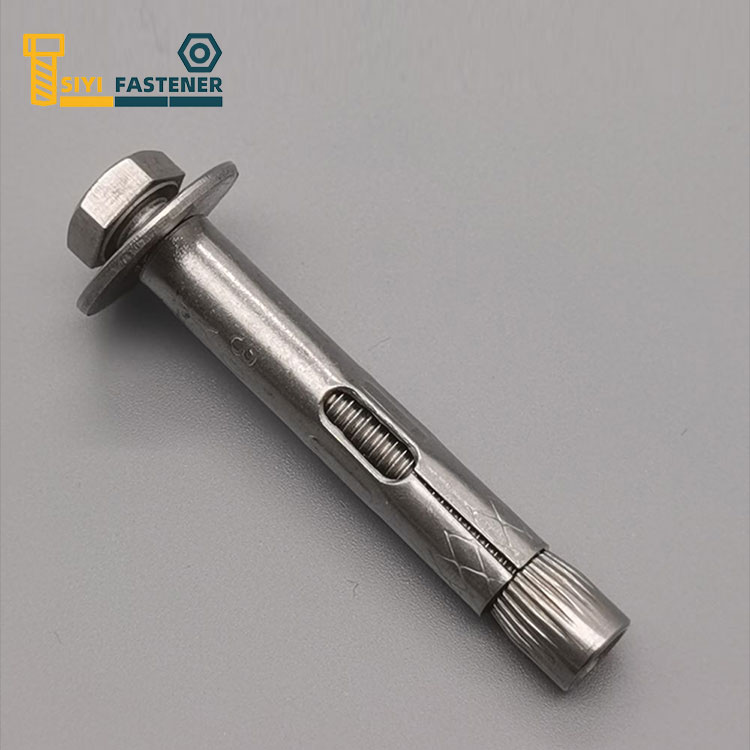 Anclaje de acero inoxidable con perno hexagonal y tuerca cónica